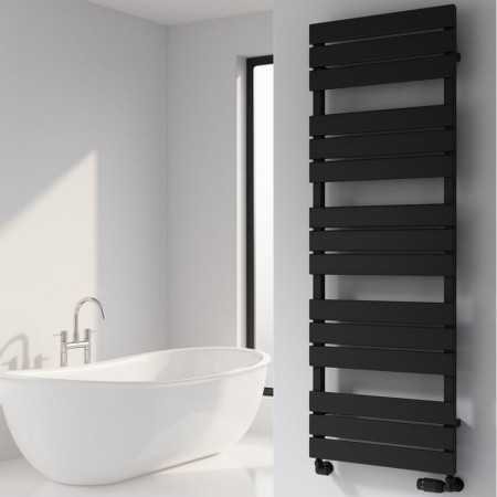 RND-AVL082K Reina Avola 823 x 500mm Mild Steel Heated Towel Rail in Black (2)