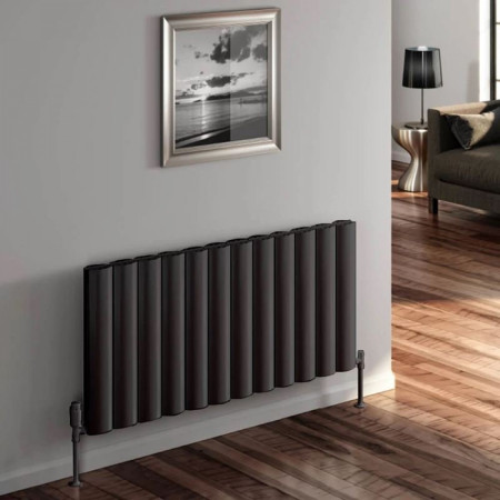 A-BLV060124DA Reina Belva 600 x 1244mm Double Horizontal Anthracite Aluminium Radiator (2)