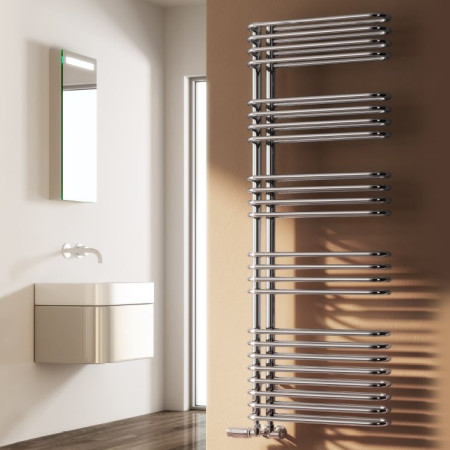 Reina Borgo Mild Steel Bathroom Radiator in Chrome 814 x 500 RNDBRG081050SC