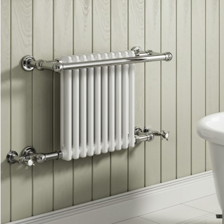 RND-CM01 Reina Camden 508 x 675mm White & Chrome Designer Towel Radiator Lifestyle