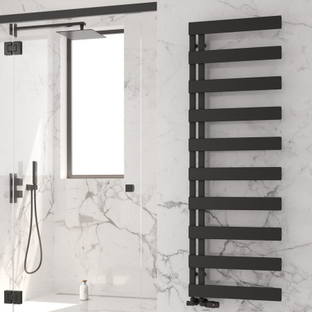 A-CPN1515SK Reina Carpena 1510 x 500mm Black Aluminium Heated Towel Rail Lifestyle