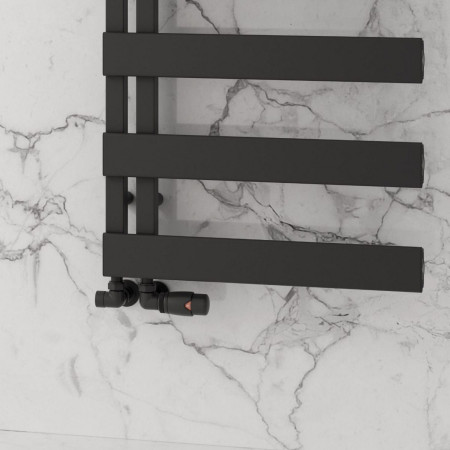 Reina Carpena 1510 x 500mm Black Aluminium Heated Towel Rail