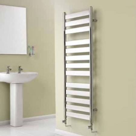 Reina Carpi 950 x 500mm Chrome Vertical Designer Towel Radiator- Lifestyle Image