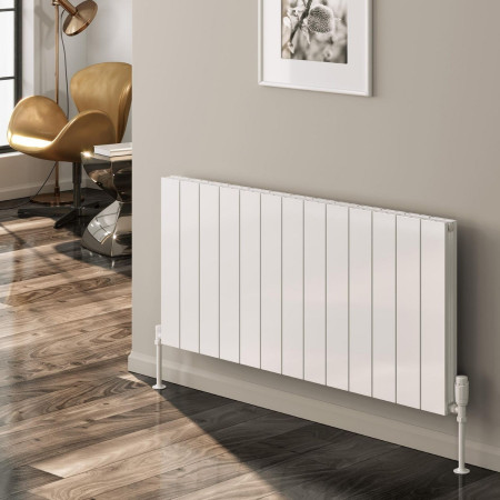 A-CSL060123WD Reina Casina 600 x 1230mm Double Horizontal White Aluminium Radiator Lifestyle