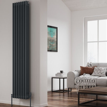 3/C186A Reina Colona 3 Column Anthracite 1800 x 290mm Vertical Radiator Lifestyle