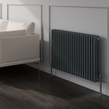 3/C513A Reina Colona 3 Column Anthracite 500 x 605mm Horizontal Radiator Lifestyle