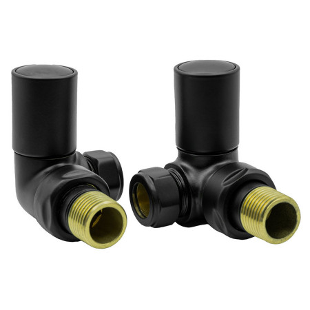 Reina Crova Black Corner Radiator Valves