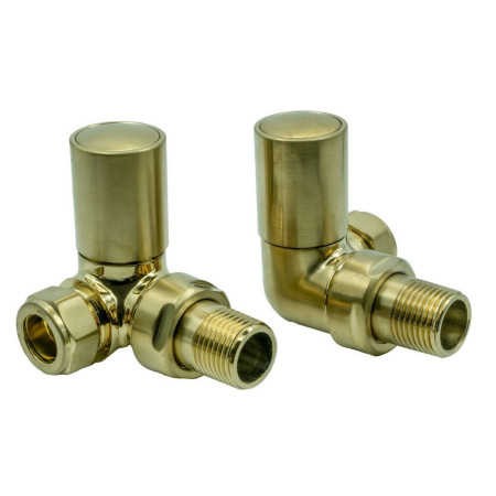 Reina Crova Brushed Brass Corner Radiator Valves