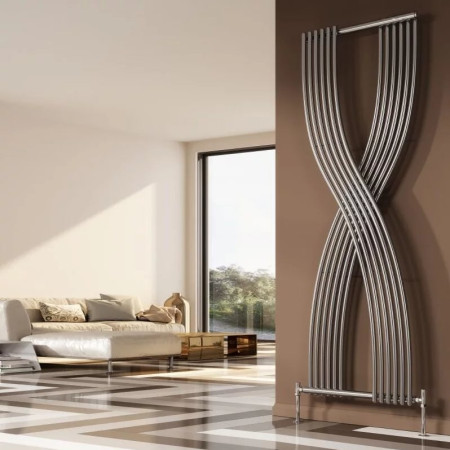 RND-DMR176 Reina Dimaro 1760 x 620mm Chrome Vertical Designer Radiator Lifestyle