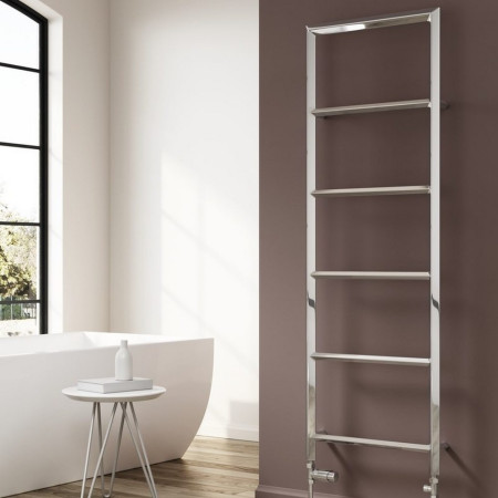 RND-DRA12050C Reina Dora 1200 x 500mm Mild Steel Heated Towel Rail in Chrome (2)