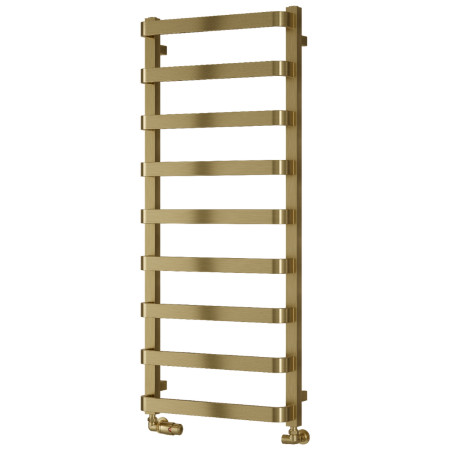 Reina Flora 1200 x 500mm Brushed Brass Designer Heated Towel Rail
