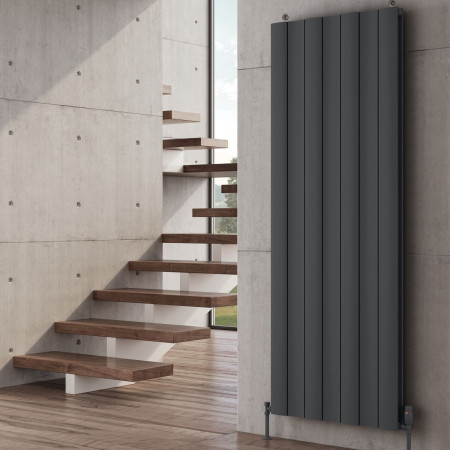 A-GI718AD Reina Gio 1800 x 660mm Double Vertical Anthracite Aluminium Radiator Lifestyle