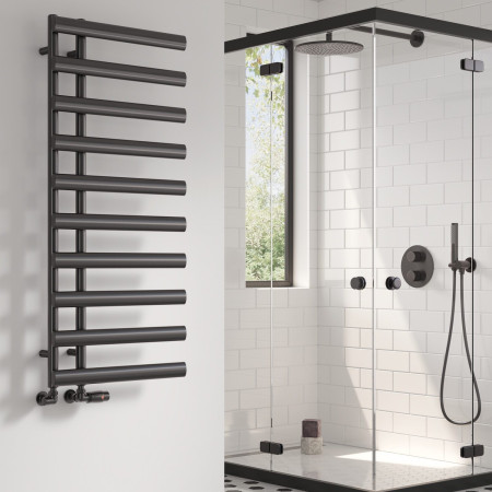 RND-GRC114G Reina Grace 1140 x 500mm Gunmetal Vertical Designer Towel Radiator Lifestyle