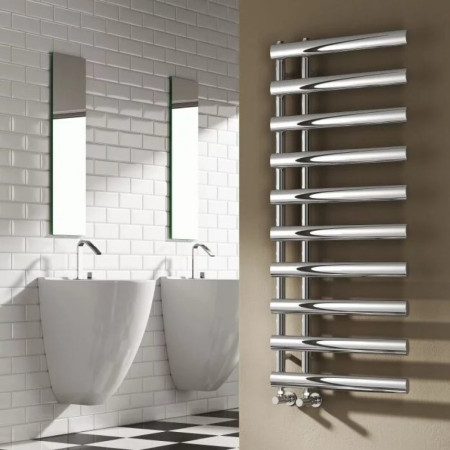 RND-GRC078C Reina Grace 780 x 500mm Chrome Vertical Designer Towel Radiator Lifestyle