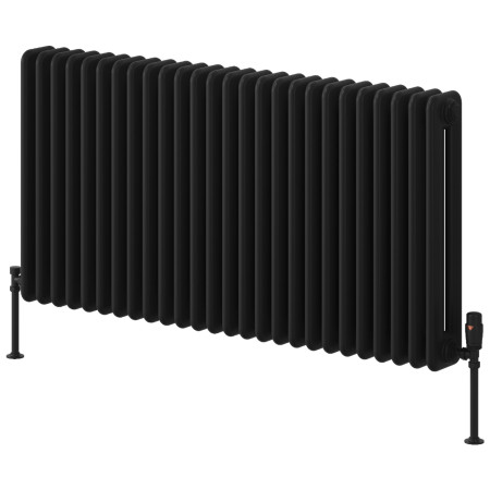 Reina Hedingham Horizontal 600 x 1175mm Black Column Radiator