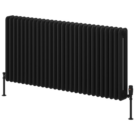 Reina Hedingham Horizontal 600 x 1265mm Black Column Radiator
