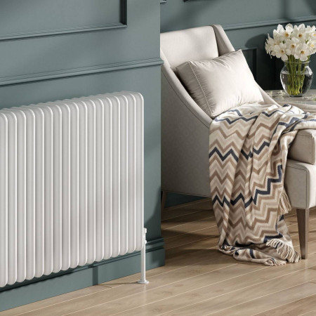 RND-HDM6126W Reina Hedingham Horizontal 600 x 1265mm White Column Radiator Close Up