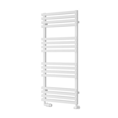 Reina Kale Mild Steel 1126 x 500mm Heated Towel Rail in White