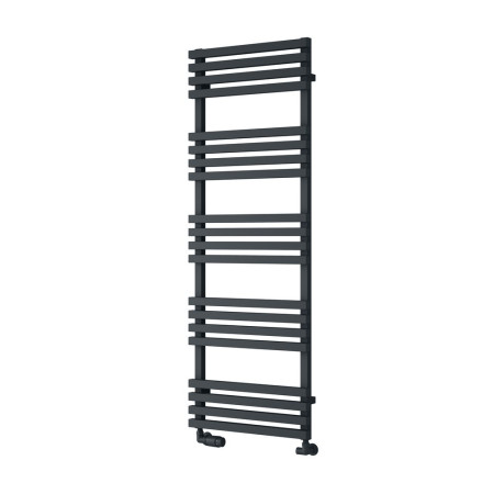 Reina Kale Mild Steel 1436 x 500mm Heated Towel Rail in Anthracite