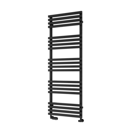 Reina Kale Mild Steel 1436 x 500mm Heated Towel Rail in Black