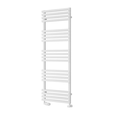 Reina Kale Mild Steel 1436 x 500mm Heated Towel Rail in White