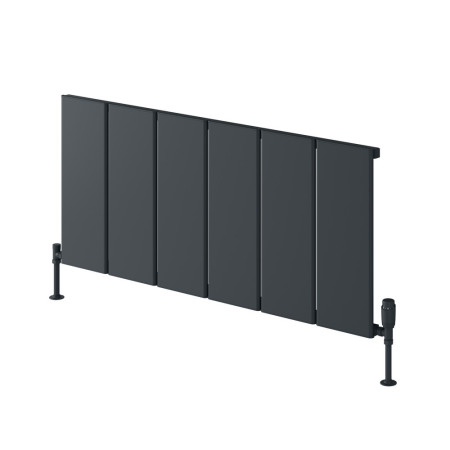 Reina Larga Aluminium 600 x 1220mm Horizontal Radiator in Anthracite