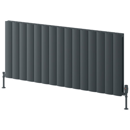 Reina Loco 600 x 1420mm Horizontal Anthracite Double Aluminium Radiator