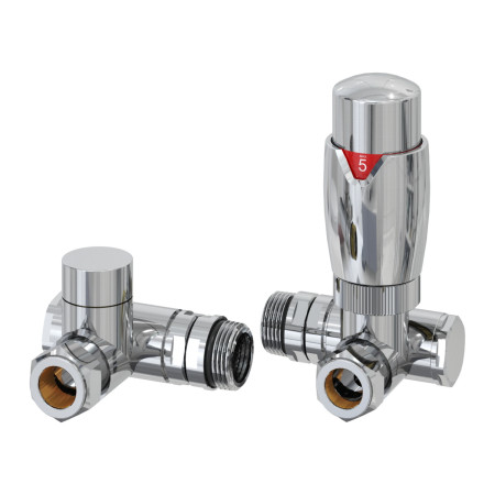 Reina MODAL TRV Chrome Dual Fuel Corner Radiator Valves