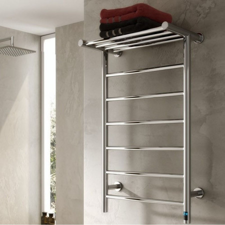 DE-MAR1195C Reina Maira 1190 x 500mm Polished Electric Heated Towel Rail Lifestyle