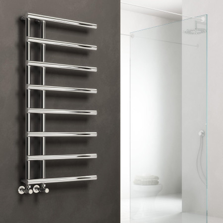 RND-MTR5099 Reina Matera 998 x 500mm Heated Towel Rail in Chrome Lifestyle