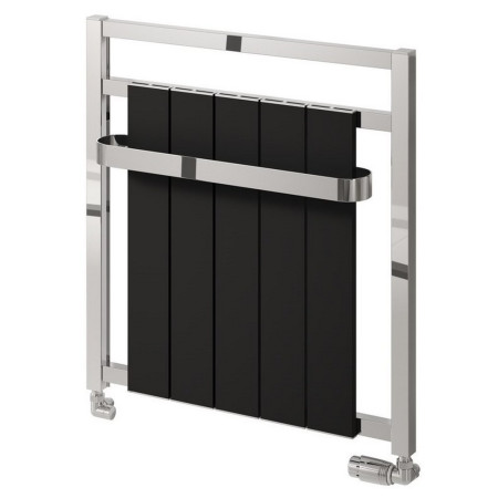 Reina Newbury Aluminium 705 x 675mm Vertical Radiator in Black & Chrome