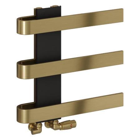 Reina Panaro 500 x 500mm Brushed Brass Heated Towel Rail