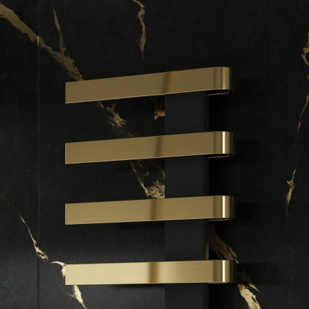 RND-PNO1105B Reina Panaro 1100 x 500mm Brushed Brass Heated Towel Rail Close Up