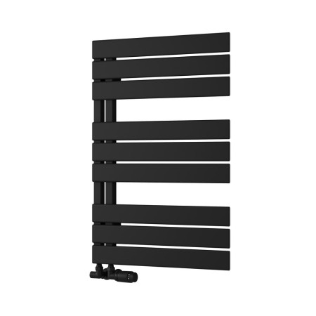 Reina Pettino 823 x 550mm Mild Steel Black Heated Towel Rail