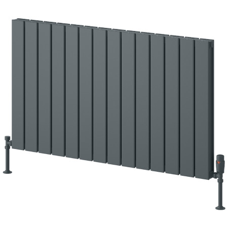 Reina Piatto 600 x 1045mm Anthracite Horizontal Aluminium Double Radiator