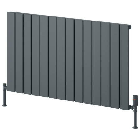 Reina Piatto 600 x 1045mm Anthracite Horizontal Aluminium Single Radiator
