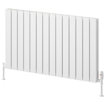 Reina Piatto 600 x 1045mm White Horizontal Aluminium Double Radiator