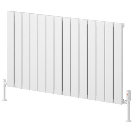 Reina Piatto 600 x 1045mm White Horizontal Aluminium Single Radiator