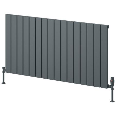 Reina Piatto 600 x 1195mm Anthracite Horizontal Aluminium Single Radiator