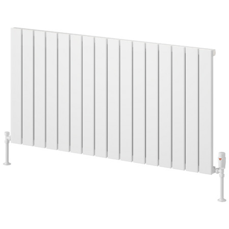 Reina Piatto 600 x 1195mm White Horizontal Aluminium Single Radiator