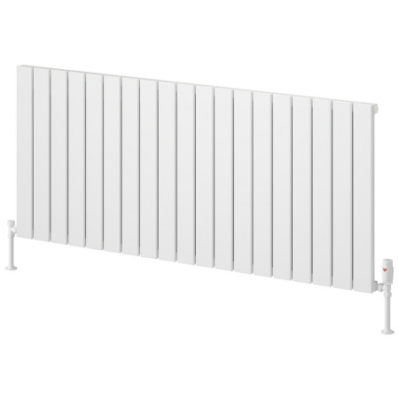 Reina Piatto 600 x 1420mm White Horizontal Aluminium Single Radiator
