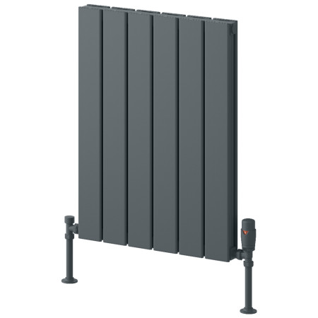 Reina Piatto 600 x 445mm Anthracite Horizontal Aluminium Double Radiator