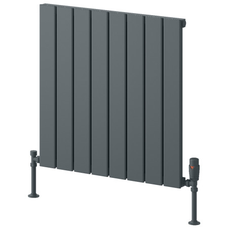 Reina Piatto 600 x 595mm Anthracite Horizontal Aluminium Single Radiator
