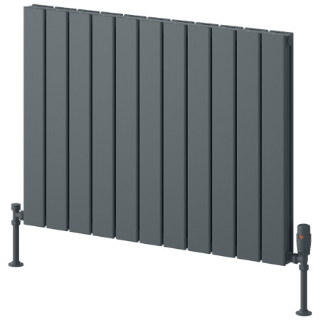 Reina Piatto 600 x 820mm Anthracite Horizontal Aluminium Double Radiator