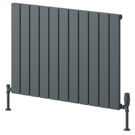 Reina Piatto 600 x 820mm Anthracite Horizontal Aluminium Single Radiator