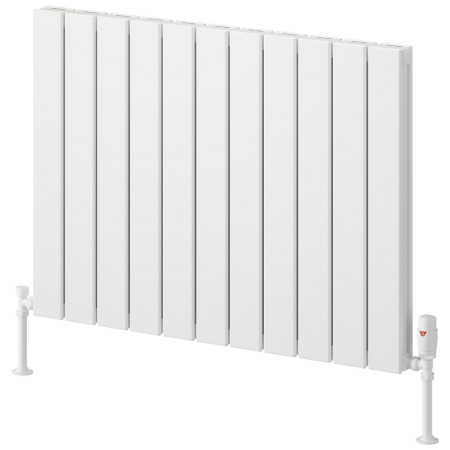 Reina Piatto 600 x 820mm White Horizontal Aluminium Double Radiator