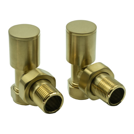 Reina Portland Brushed Brass Angled Radiator Valves
