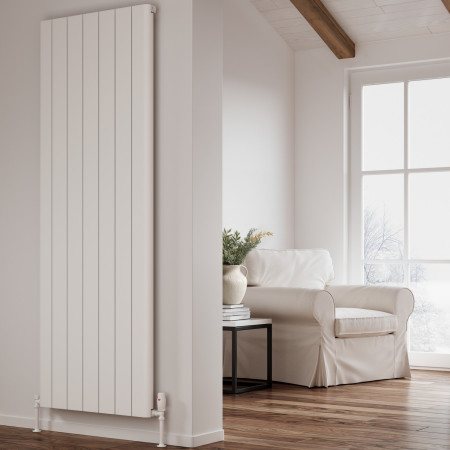 A-RSA180066W Reina Resia 1800 x 660mm White Vertical Aluminium Radiator Lifestyle