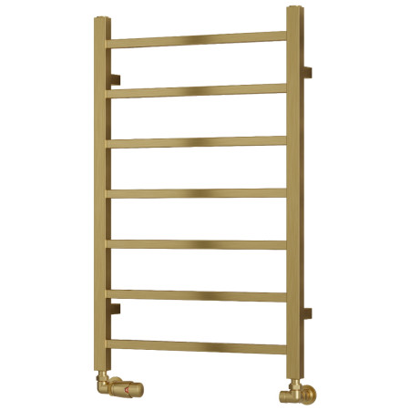 Reina Serena Mild Steel 800 x 500mm Heated Towel Rail in Brushed Brass