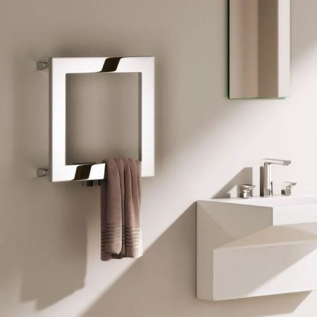 Reina Square 450 x 450mm Polished Stainless Steel Towel Radiator